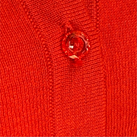 LOFT Vibrant Vermillion Women's Button Up Cardigan Thin Sweater Sz L - Picture 11 of 11